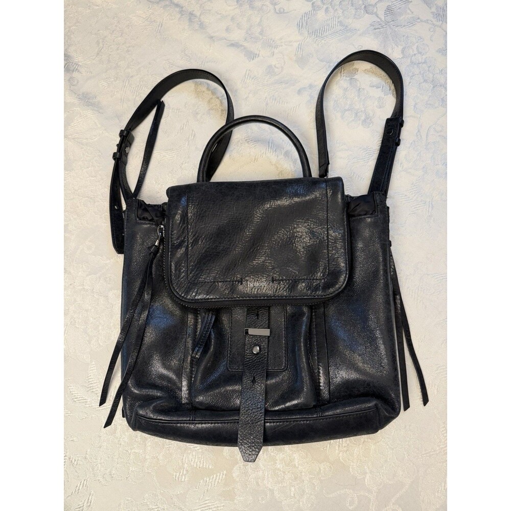 Botkier New York Warren Iridescent Black Leather Backpack Purse